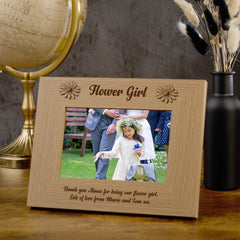 Personalised Flower Girl Wooden Photo Frame Gift Photo Frame ukgiftstoreonline
