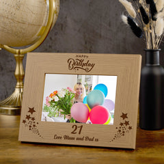 Personalised Happy Birthday Wooden Photo Frame Gift Any Age 1st, 13th, 16th, 18th, 21st, 30th, 40th, 50th, 60th, 70th, 80th, 90th etc