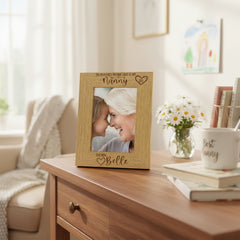 Personalised First Mothers Day as a Nanny Engraved Photo Frame Portrait Photo Frame ukgiftstoreonline