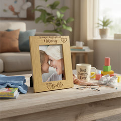 Personalised First Mothers Day as a Nanny Engraved Photo Frame Portrait Photo Frame ukgiftstoreonline
