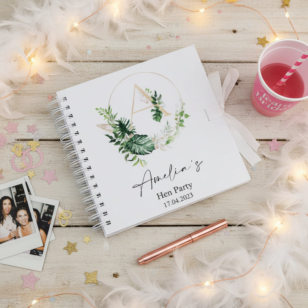 Personalised Hen Do Guestbook Scrapbook Photo Album Tropical Theme wedding photo album ukgiftstoreonline