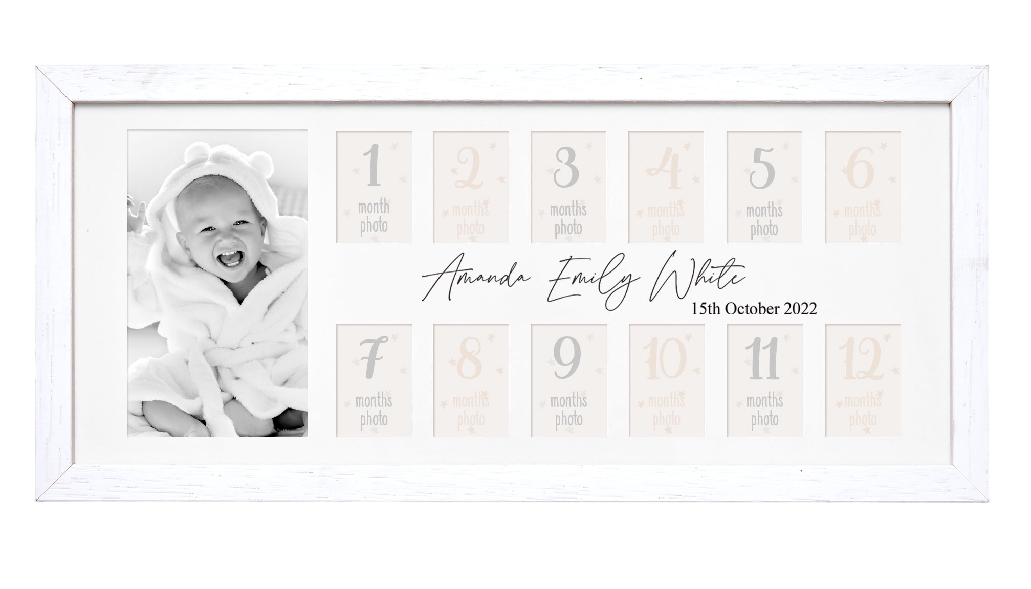 Personalised Elegant Baby My First Year Photo Frame 12 Months Aperture