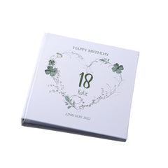 Large Book Bound Personalised Any Age Birthday Photo Album With Clover Leaf Heart