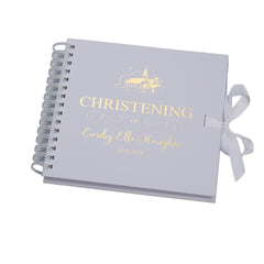 Personalised Christening Day White Scrapbook Photo album Guestbook