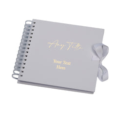 Personalised Any Name and Text White Scrapbook Photo album Gold Print