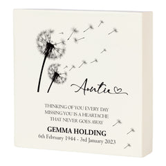 Personalised Auntie Graveside Remembrance Plaque Ornament