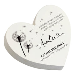 Personalised Auntie Graveside Heart Remembrance Plaque Memorial Ornament