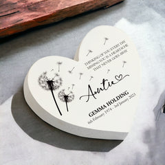 Personalised Auntie Graveside Heart Remembrance Plaque Memorial Ornament