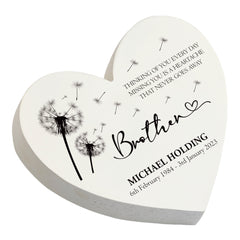 Personalised Brother Graveside Heart Remembrance Plaque Memorial Ornament