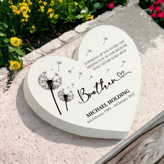 Personalised Brother Graveside Heart Remembrance Plaque Memorial Ornament
