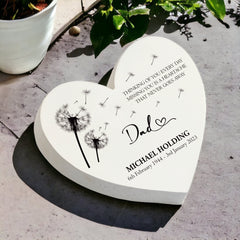 Personalised Dad Graveside Heart Remembrance Plaque Memorial Ornament