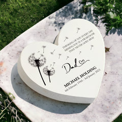 Personalised Dad Graveside Heart Remembrance Plaque Memorial Ornament