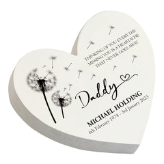 Personalised Daddy Graveside Heart Remembrance Plaque Memorial Ornament
