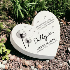 Personalised Daddy Graveside Heart Remembrance Plaque Memorial Ornament