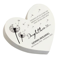 Personalised Daughter Graveside Heart Remembrance Plaque Memorial Ornament
