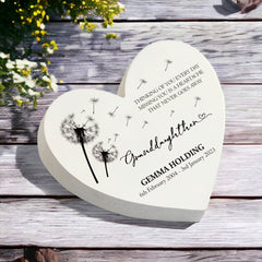 Personalised Granddaughter  Graveside Heart Remembrance Plaque Ornament