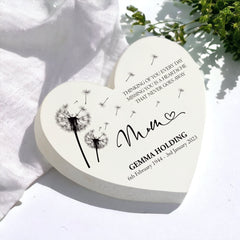Personalised Mum Graveside Heart Remembrance Plaque Ornament