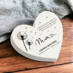 Personalised Mum Graveside Heart Remembrance Plaque Ornament