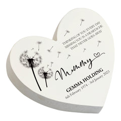 Personalised Mummy Graveside Heart Remembrance Plaque Ornament