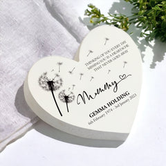 Personalised Mummy Graveside Heart Remembrance Plaque Ornament