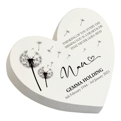 Personalised Nan Graveside Heart Remembrance Plaque Ornament