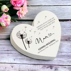 Personalised Nan Graveside Heart Remembrance Plaque Ornament