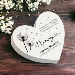 Personalised Nanny Graveside Heart Remembrance Plaque Ornament