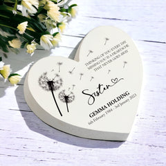 Personalised Sister Graveside Heart Remembrance Plaque Ornament
