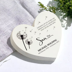 Personalised Son Graveside Heart Remembrance Plaque Ornament