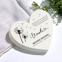 Personalised Uncle Graveside Heart Remembrance Plaque Ornament