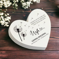 Personalised Wife Graveside Heart Remembrance Plaque Ornament