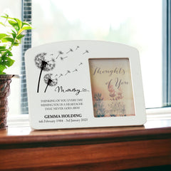 Personalised Mummy Memorial Remembrance Photo Frame With Dandelions