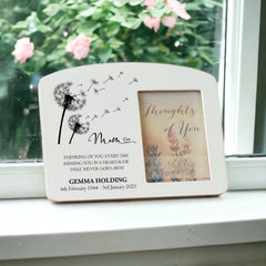 Personalised Mum Memorial Remembrance Photo Frame With Dandelions