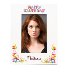 Personalised Colourful Birthday Photo Frame Portrait Any Name