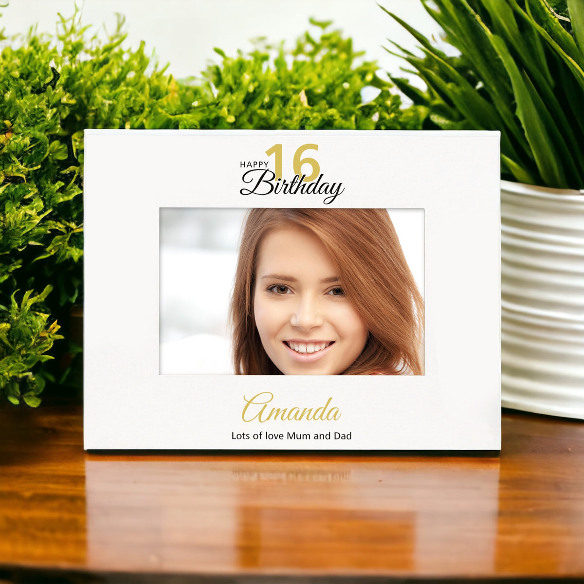 Personalised 16th Birthday Photo Frame Landscape With Name and Sentiment