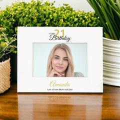 Personalised 21st Birthday Photo Frame Landscape With Name and Sentiment
