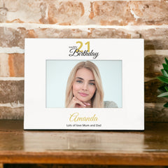 Personalised 21st Birthday Photo Frame Landscape With Name and Sentiment
