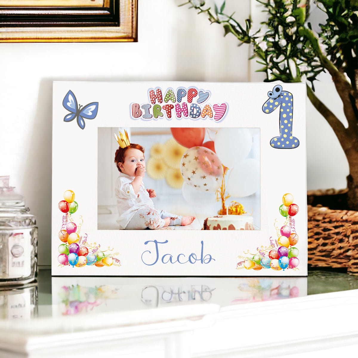 Personalised My First Birthday Photo Frame Landscape Boy's 1st Keepsake