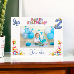 Personalised My Second Birthday Photo Frame Landscape Boy's 2nd Keepsake