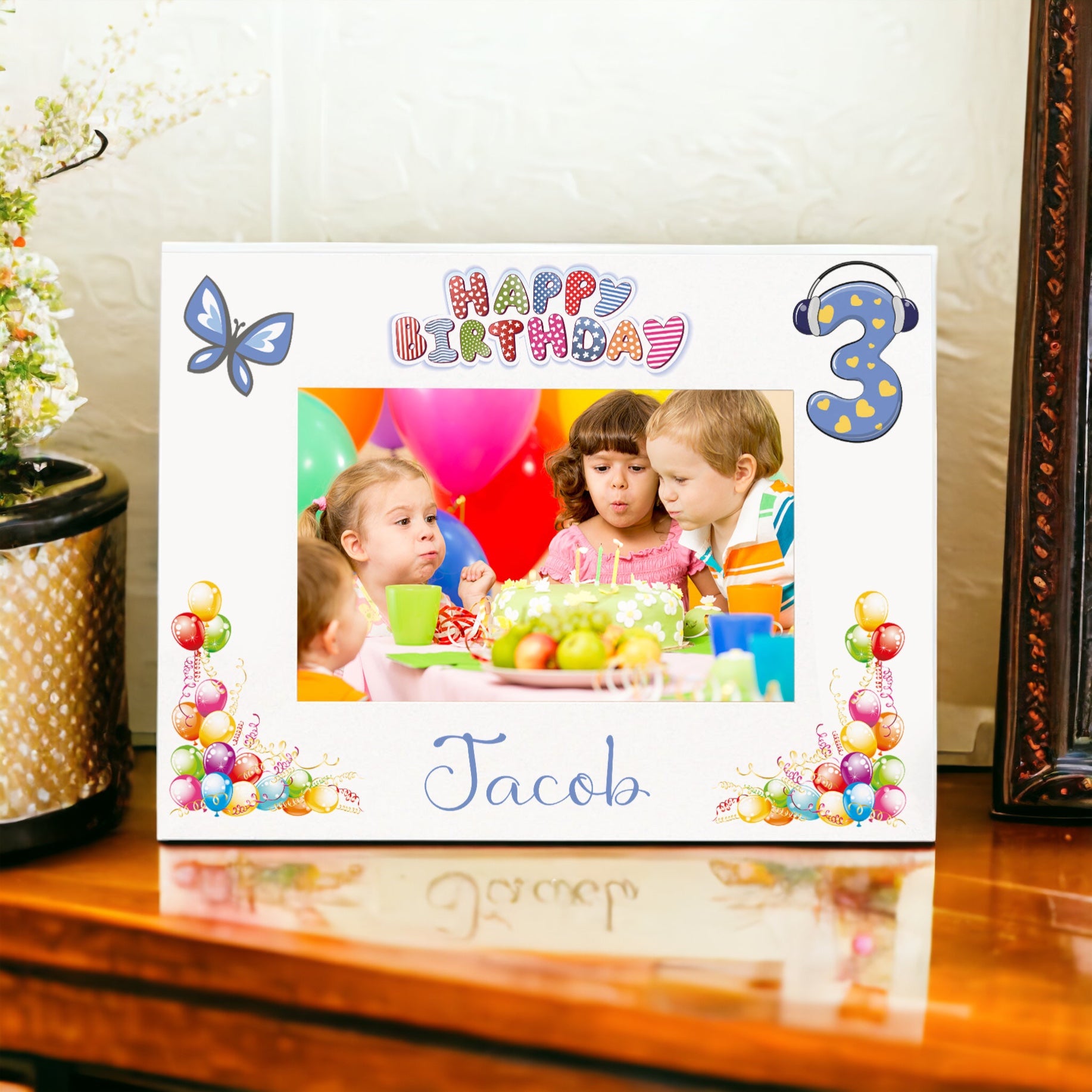 Copy of Personalised Third Birthday Photo Frame Landscape Boy's 3rd Keepsake