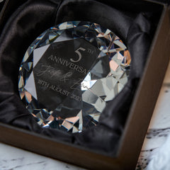 Personalised 5 Years Wedding Anniversary Romantic Gift Crystal Diamond