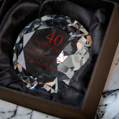 Personalised 40 Years Wedding Anniversary Romantic Gift Crystal Diamond