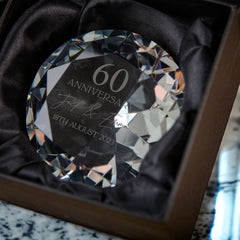 Personalised 60 Years Wedding Anniversary Romantic Gift Crystal Diamond
