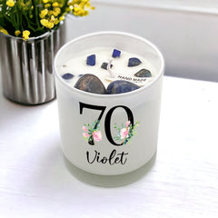Personalised Gift For 70th Birthday Candle Boxed Floral Variety of Fragrances