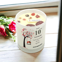 Personalised Gift For 10th Anniversary Candle With Paris Garden Fragrance