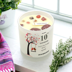 Personalised Gift For 10th Anniversary Candle With Paris Garden Fragrance