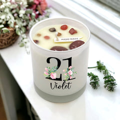 Personalised Gift For 21st Birthday Candle Boxed Floral Variety of Fragrances