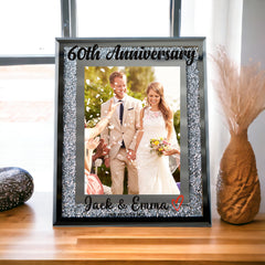 Personalised 60th Anniversary Crushed Crystals Photo Frame 5 x 7 Inch