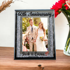 Personalised 60th Anniversary Crushed Crystals Photo Frame 5 x 7 Inch