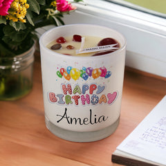 Beautiful Embellished Personalised Birthday Candle Gift Balloon Design